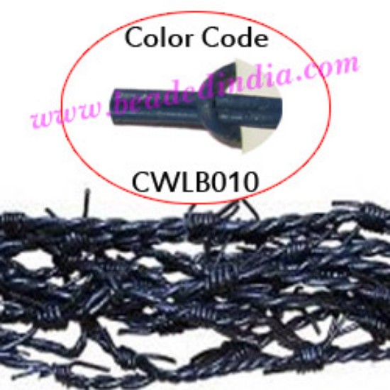 Picture of Barb Wire Leather Cords 1.0mm round, regular color - blue.