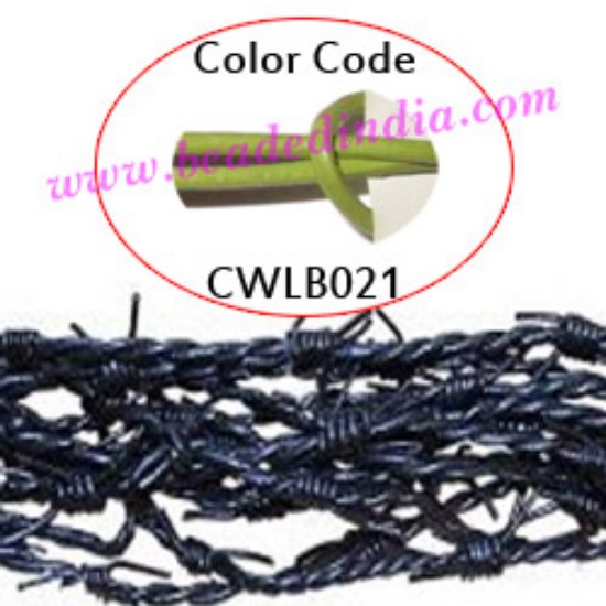 Picture of Barb Wire Leather Cords 1.0mm round, regular color - parrot green.
