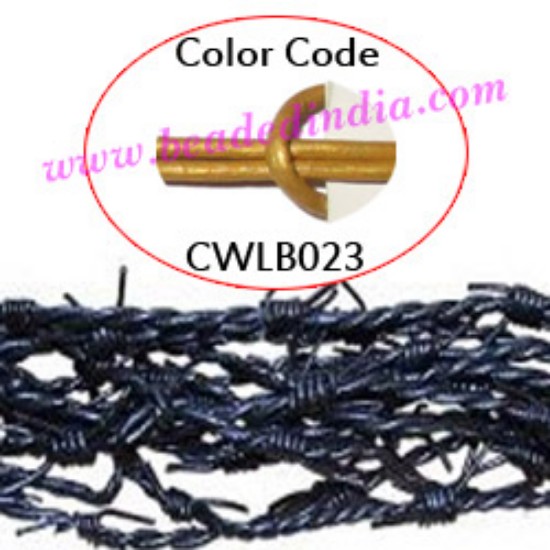 Picture of Barb Wire Leather Cords 1.0mm round, metallic color - golden.