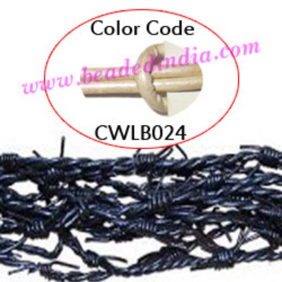 Picture of Barb Wire Leather Cords 1.0mm round, metallic color - silver.
