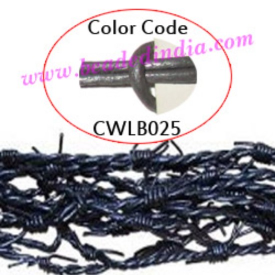 Picture of Barb Wire Leather Cords 1.0mm round, metallic color - grey.