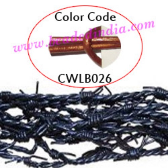 Picture of Barb Wire Leather Cords 1.0mm round, metallic color - copper.