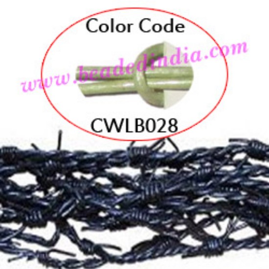 Picture of Barb Wire Leather Cords 1.0mm round, metallic color - lawn.