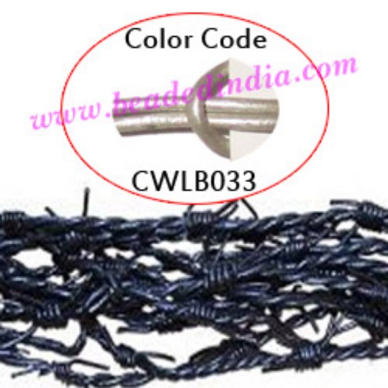 Picture of Barb Wire Leather Cords 1.0mm round, metallic color - steel grey.