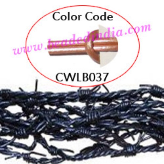 Picture of Barb Wire Leather Cords 1.0mm round, metallic color - sand.