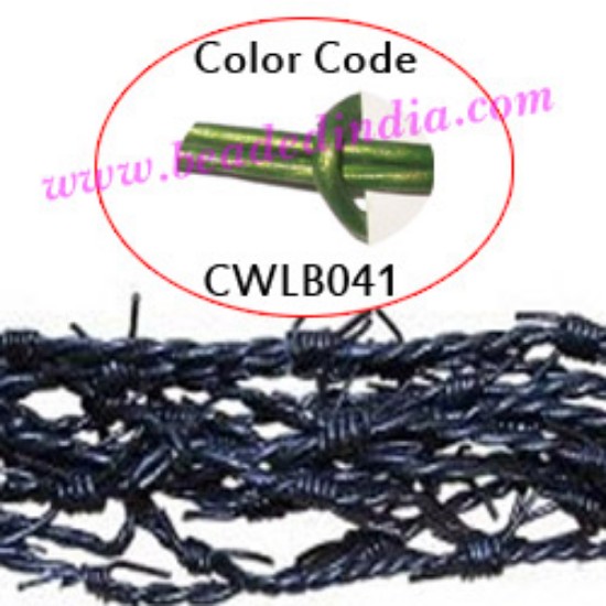 Picture of Barb Wire Leather Cords 1.0mm round, metallic color - green.