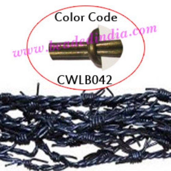 Picture of Barb Wire Leather Cords 1.0mm round, metallic color - dark green.