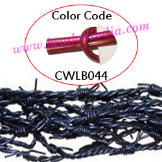 Picture of Barb Wire Leather Cords 1.0mm round, metallic color - regal red.
