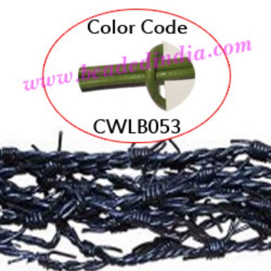 Picture of Barb Wire Leather Cords 1.0mm round, regular color - matian green.