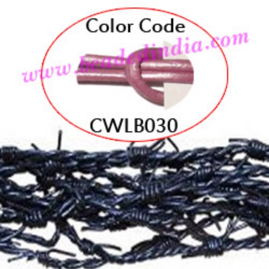Picture of Barb Wire Leather Cords 1.5mm round, metallic color - magenta.