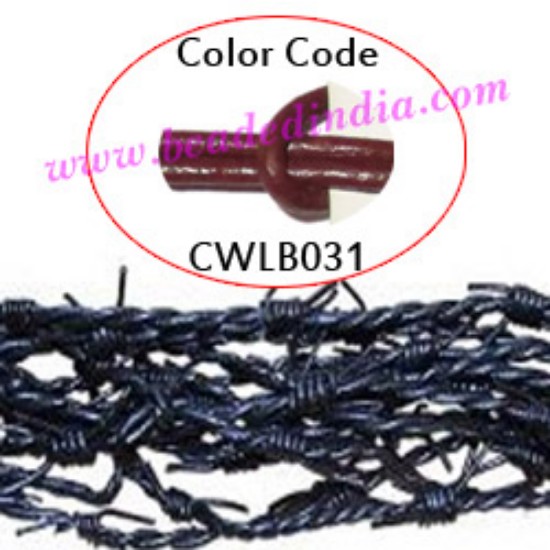 Picture of Barb Wire Leather Cords 1.5mm round, regular color - tan brown.
