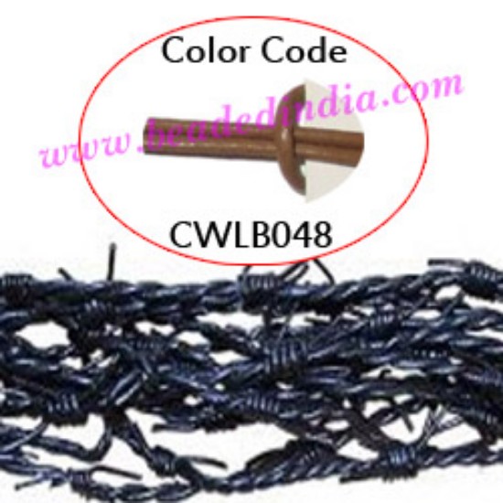 Picture of Barb Wire Leather Cords 1.5mm round, regular color - khaki.