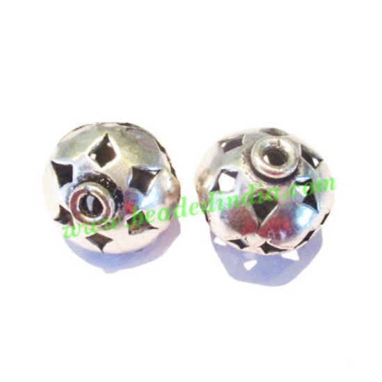 Picture of Silver Plated Fancy Beads, size: 11x11mm, weight: 1.04 grams.