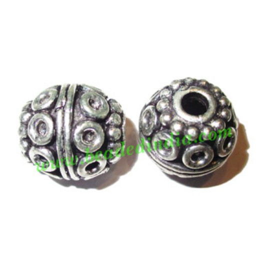 Picture of Silver Plated Fancy Beads, size: 13.5x13mm, weight: 4.97 grams.