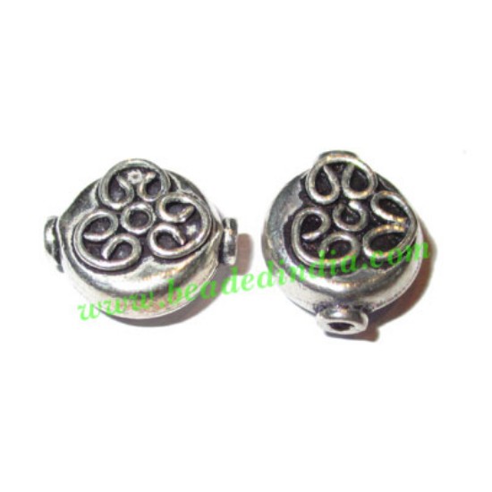 Picture of Silver Plated Fancy Beads, size: 12.5x10x5.5mm, weight: 1.11 grams.