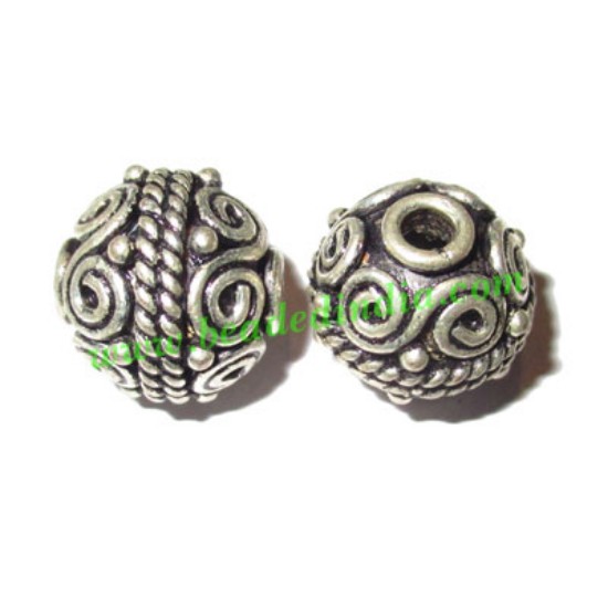 Picture of Silver Plated Fancy Beads, size: 13x14mm, weight: 4.34 grams.