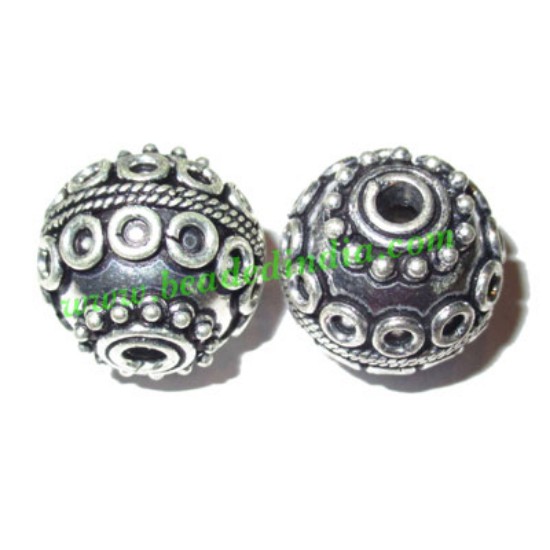 Picture of Silver Plated Fancy Beads, size: 17x18mm, weight: 6.02 grams.