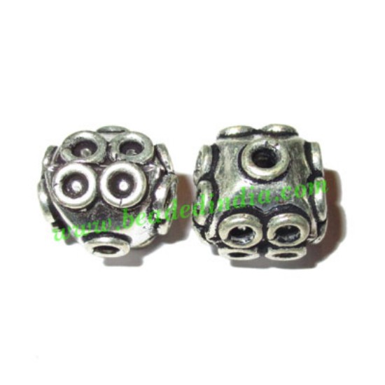 Picture of Silver Plated Fancy Beads, size: 12x12mm, weight: 2.73 grams.