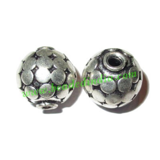 Picture of Silver Plated Fancy Beads, size: 13.5x14mm, weight: 3.16 grams.