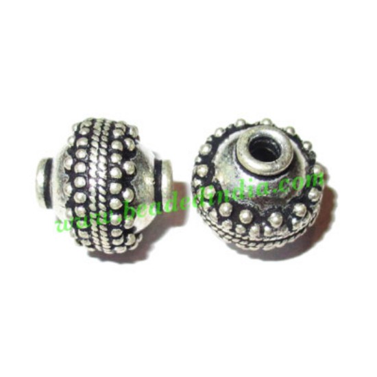 Picture of Silver Plated Fancy Beads, size: 12.5x13mm, weight: 3.25 grams.