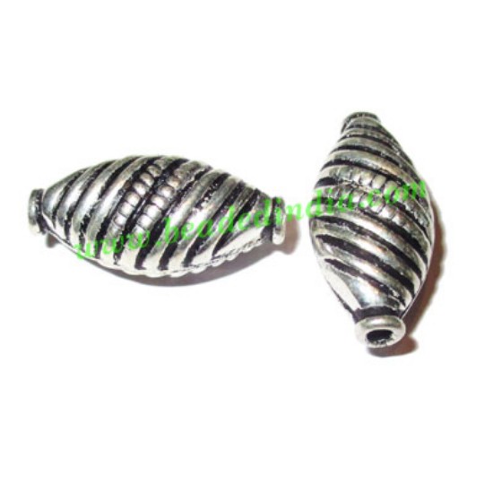 Picture of Silver Plated Fancy Beads, size: 23x11x10mm, weight: 2.12 grams.