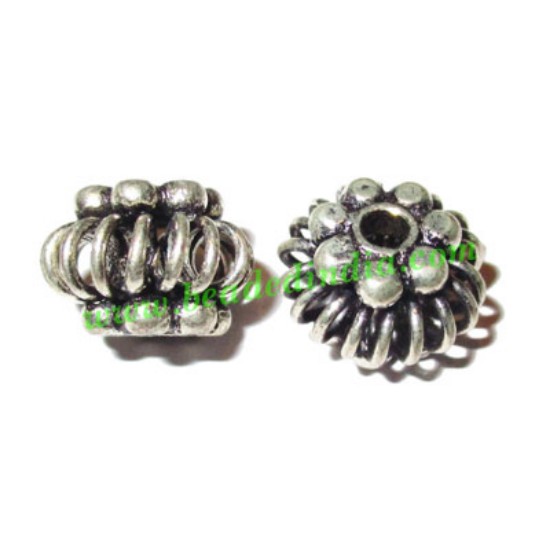 Picture of Silver Plated Fancy Beads, size: 9.5x13.5mm, weight: 3.22 grams.