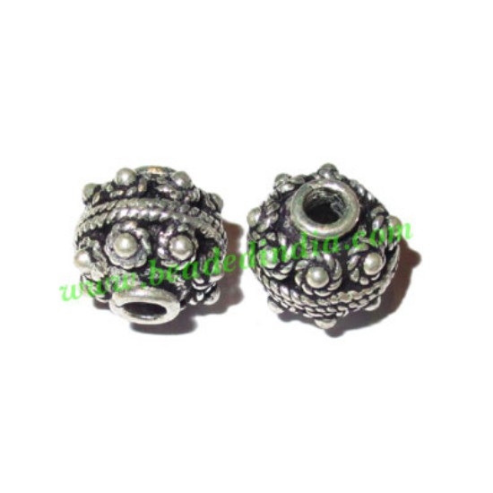 Picture of Silver Plated Fancy Beads, size: 10x10.5mm, weight: 1.95 grams.