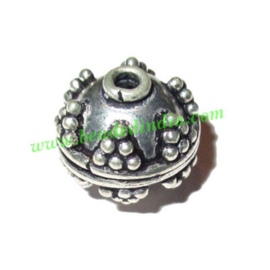 Picture of Silver Plated Fancy Beads, size: 12x12.5mm, weight: 2.64 grams.