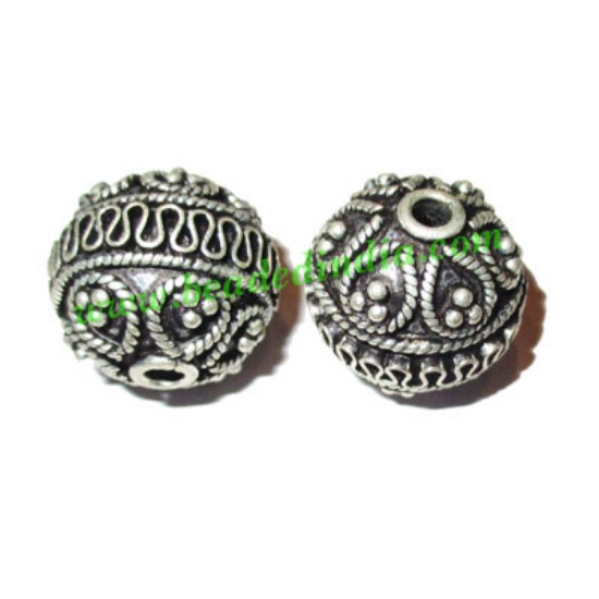 Picture of Silver Plated Fancy Beads, size: 18x18.5mm, weight: 7.01 grams.