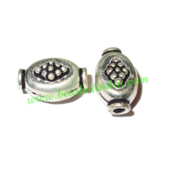 Picture of Silver Plated Fancy Beads, size: 15x10x9mm, weight: 1.75 grams.