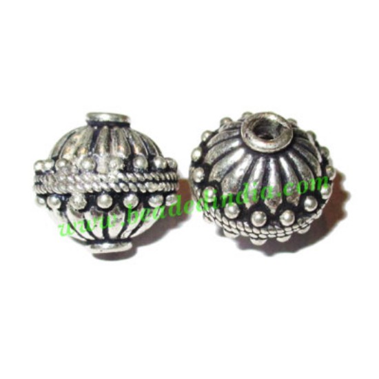 Picture of Silver Plated Fancy Beads, size: 14.5x13mm, weight: 3.01 grams.