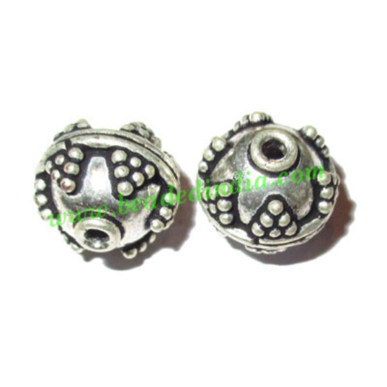 Picture of Silver Plated Fancy Beads, size: 12x12.5mm, weight: 2.88 grams.