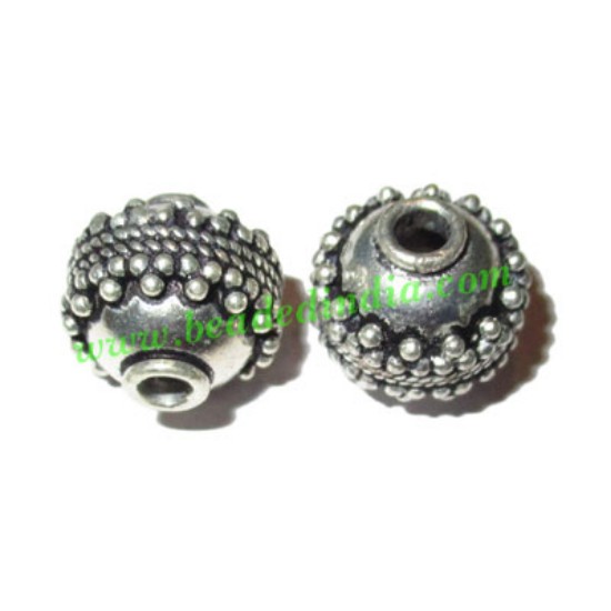 Picture of Silver Plated Fancy Beads, size: 12.5x13mm, weight: 2.83 grams.