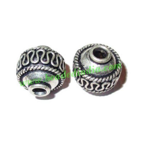 Picture of Silver Plated Fancy Beads, size: 12x11.5mm, weight: 2.02 grams.