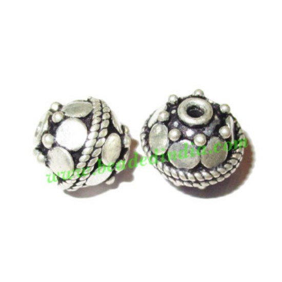 Picture of Silver Plated Fancy Beads, size: 10x9mm, weight: 1.8 grams.