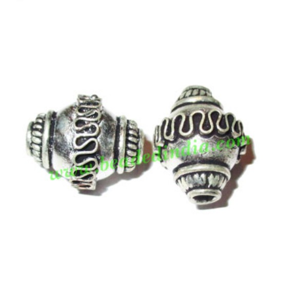 Picture of Silver Plated Fancy Beads, size: 18x15mm, weight: 3.66 grams.