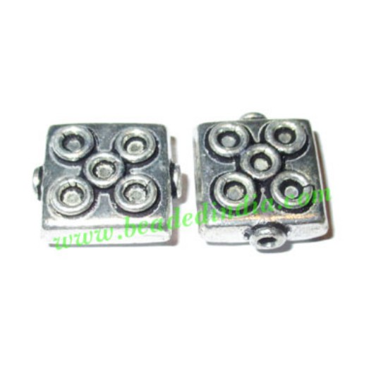 Picture of Silver Plated Fancy Beads, size: 17x14x6.5mm, weight: 2.92 grams.