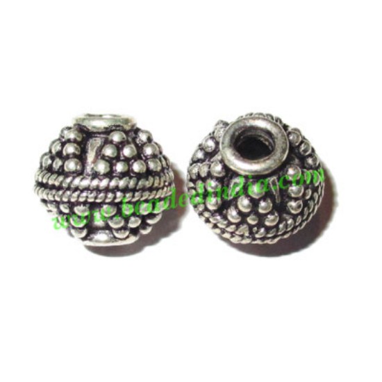 Picture of Silver Plated Fancy Beads, size: 11x10mm, weight: 2.47 grams.