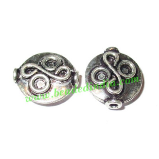 Picture of Silver Plated Fancy Beads, size: 13x12x4.5mm, weight: 1.51 grams.