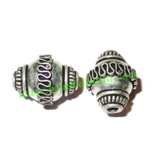 Picture of Silver Plated Fancy Beads, size: 18x14mm, weight: 3.78 grams.