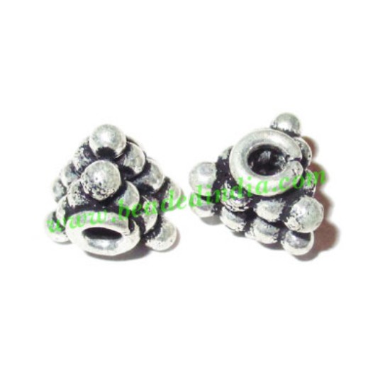 Picture of Silver Plated Fancy Beads, size: 7x7.5mm, weight: 1.39 grams.