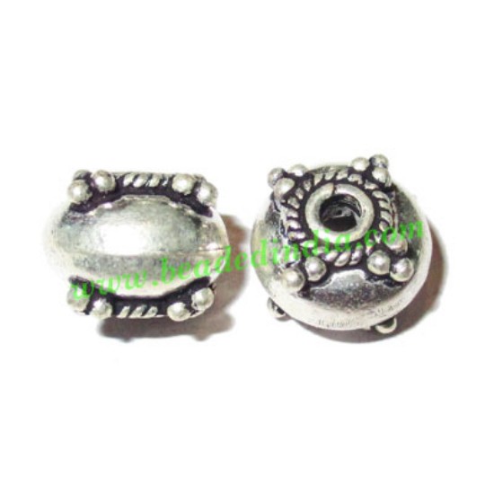 Picture of Silver Plated Fancy Beads, size: 9x12mm, weight: 2.08 grams.