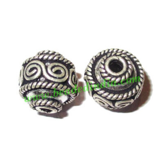 Picture of Silver Plated Fancy Beads, size: 11x11mm, weight: 2.33 grams.