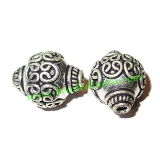 Picture of Silver Plated Fancy Beads, size: 22x18mm, weight: 6.66 grams.