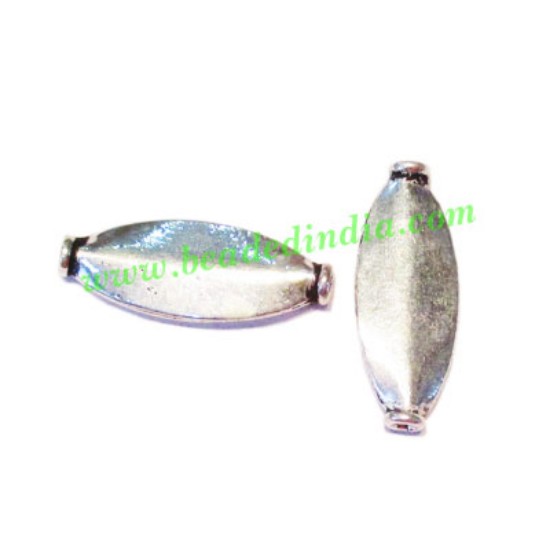 Picture of Silver Plated Fancy Beads, size: 20x7.5x3mm, weight: 0.91 grams.