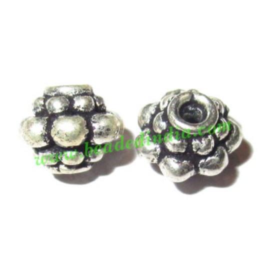 Picture of Silver Plated Fancy Beads, size: 7x5.5mm, weight: 0.85 grams.