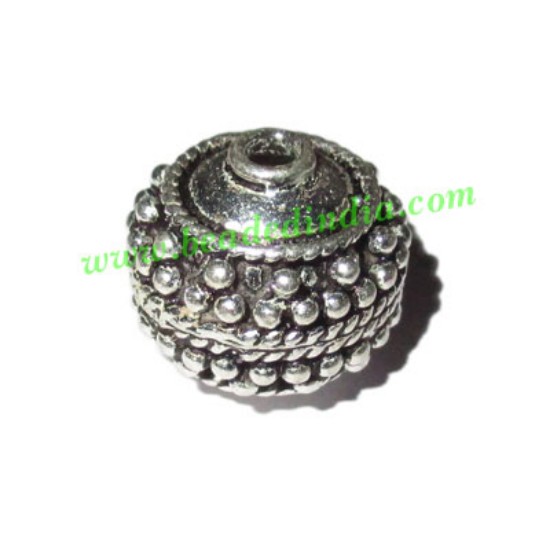 Picture of Silver Plated Fancy Beads, size: 13.5x14.5mm, weight: 4.71 grams.