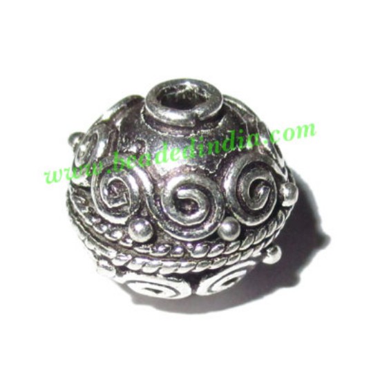 Picture of Silver Plated Fancy Beads, size: 13.5x13mm, weight: 3.19 grams.