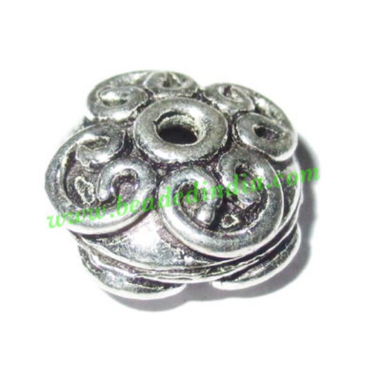 Picture of Silver Plated Fancy Beads, size: 7.5x13.5mm, weight: 2.51 grams.