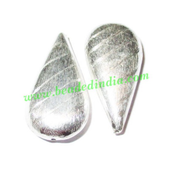 Picture of Silver Plated Brushed Beads, size: 35x18x9mm, weight: 6.25 grams.